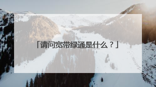 请问宽带绿通是什么？