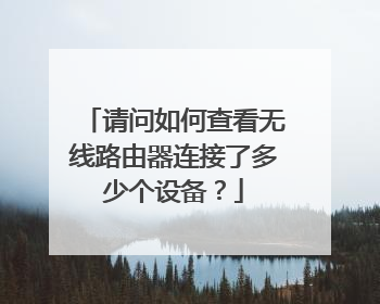 请问如何查看无线路由器连接了多少个设备？
