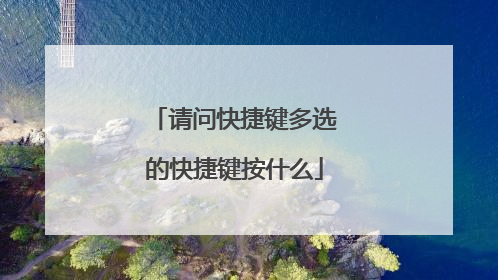 请问快捷键多选的快捷键按什么