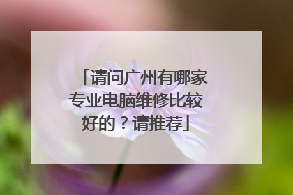 请问广州有哪家专业电脑维修比较好的？请推荐
