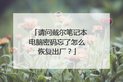 请问戴尔笔记本电脑密码忘了怎么恢复出厂?