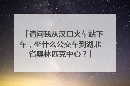 请问我从汉口火车站下车，坐什么公交车到湖北省奥林匹克中心？