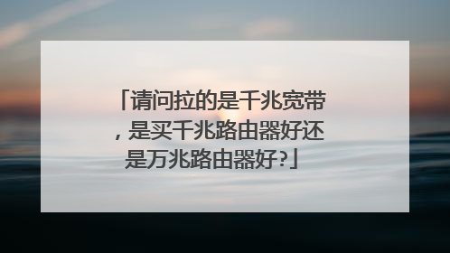 请问拉的是千兆宽带，是买千兆路由器好还是万兆路由器好?