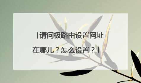 请问极路由设置网址在哪儿?怎么设置?