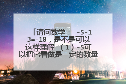 请问数学: -5-13=-18,是不是可以这样理解 (1)-5可以把它看做是一定的数量(定数),在定数的基