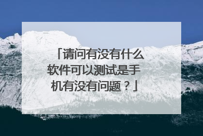 请问有没有什么软件可以测试是手机有没有问题？