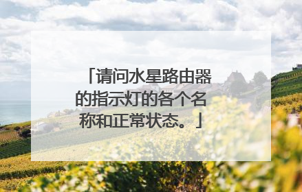 请问水星路由器的指示灯的各个名称和正常状态。