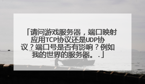 请问游戏服务器,端口映射应用TCP协议还是UDP协议?端口号是否有影响?例如我的世界的服务器。.
