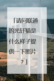 请问联通的光钎猫是什么样子提供一下照片？