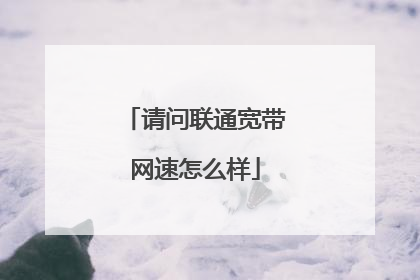 请问联通宽带网速怎么样