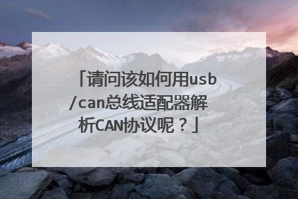 请问该如何用usb/can总线适配器解析CAN协议呢?