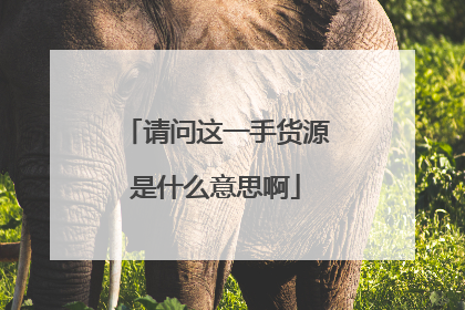 请问这一手货源是什么意思啊