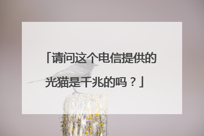 请问这个电信提供的光猫是千兆的吗？