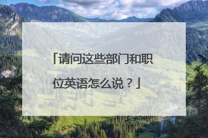 请问这些部门和职位英语怎么说?
