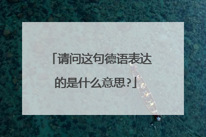 请问这句德语表达的是什么意思?