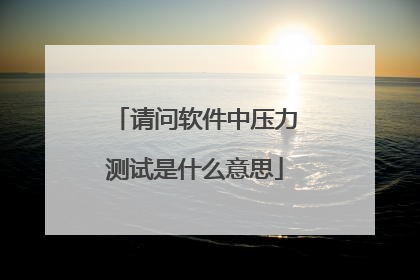 请问软件中压力测试是什么意思