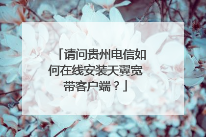 请问贵州电信如何在线安装天翼宽带客户端?
