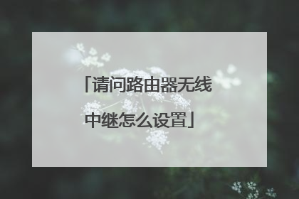 请问路由器无线中继怎么设置