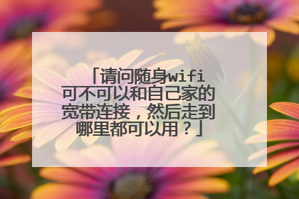 请问随身wifi可不可以和自己家的宽带连接,然后走到哪里都可以用?