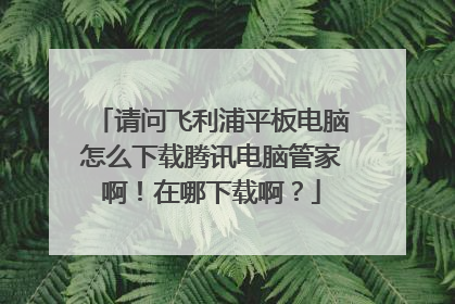 请问飞利浦平板电脑怎么下载腾讯电脑管家啊！在哪下载啊？