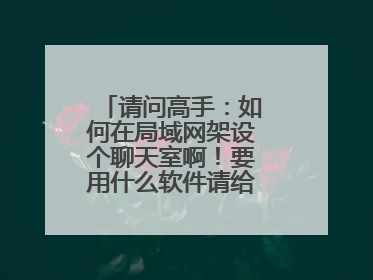 请问高手:如何在局域网架设个聊天室啊!要用什么软件请给个明确说明?
