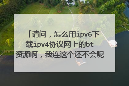 请问，怎么用ipv6下载ipv4协议网上的bt资源啊，我连这个还不会呢。我qq邮箱513716760@qq.com