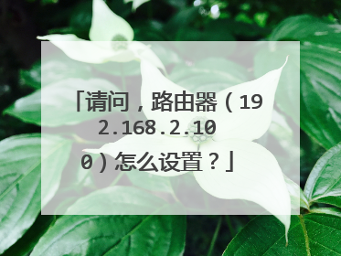 请问,路由器(192.168.2.100)怎么设置?