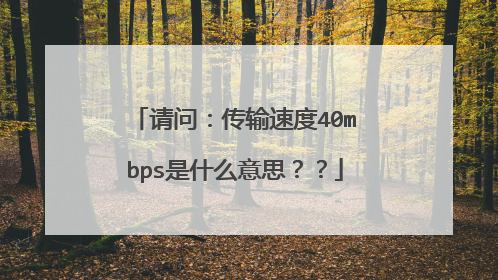 请问:传输速度40mbps是什么意思??