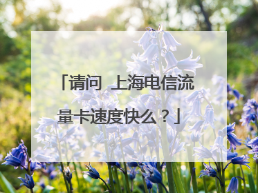 请问 上海电信流量卡速度快么?