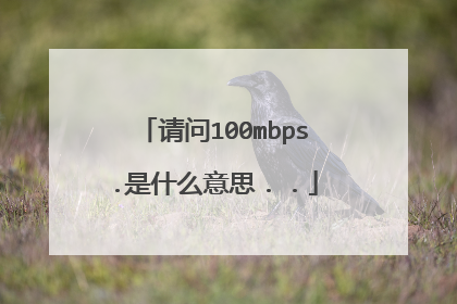 请问100mbps.是什么意思．．