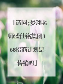 请问;梦翔老师盛仕铭集团168招商计划是传销吗