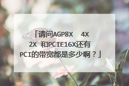 请问AGP8X 4X 2X 和PCIE16X还有PCI的带宽都是多少啊?