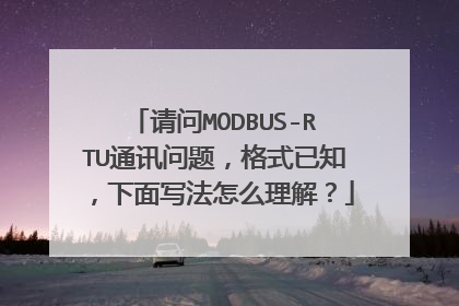 请问MODBUS-RTU通讯问题，格式已知，下面写法怎么理解？