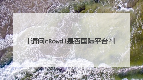 请问cRowdl是否国际平台?