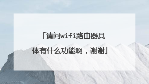 请问wifi路由器具体有什么功能啊,谢谢