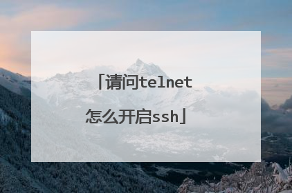请问telnet怎么开启ssh
