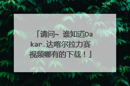 请问~ 谁知道Dakar.达喀尔拉力赛视频哪有的下载!