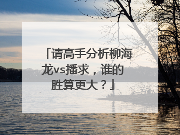 请高手分析柳海龙vs播求，谁的胜算更大？