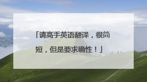 请高手英语翻译,很简短,但是要求确性!