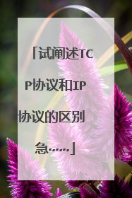 试阐述TCP协议和IP协议的区别 急~~~