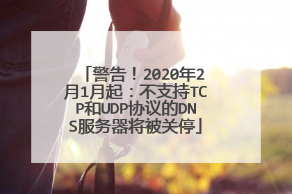 警告！2020年2月1月起：不支持TCP和UDP协议的DNS服务器将被关停