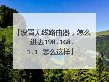 设置无线路由器,怎么 进去198.168.1.1 怎么这样