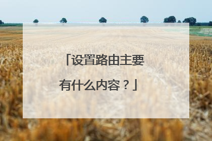 设置路由主要有什么内容？