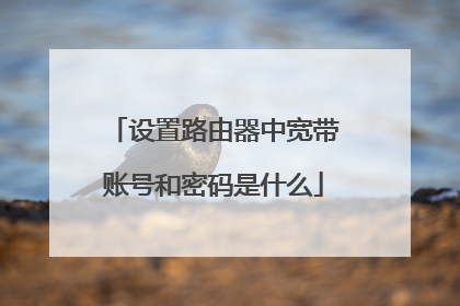 设置路由器中宽带账号和密码是什么