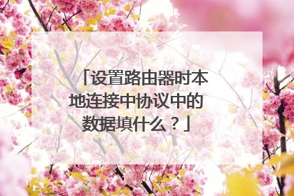 设置路由器时本地连接中协议中的数据填什么?