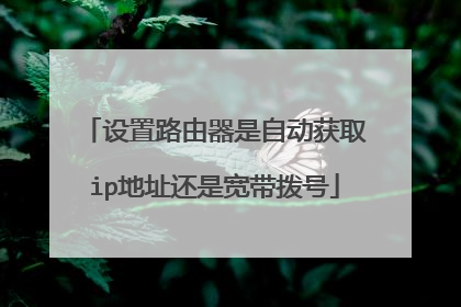 设置路由器是自动获取ip地址还是宽带拨号