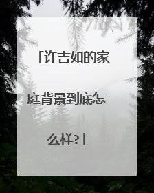 许吉如的家庭背景到底怎么样?