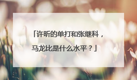 许昕的单打和张继科，马龙比是什么水平？