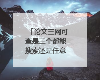 论文三网可查是三个都能搜索还是任意一个就行