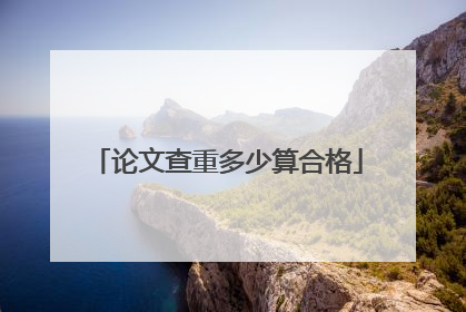 论文查重多少算合格